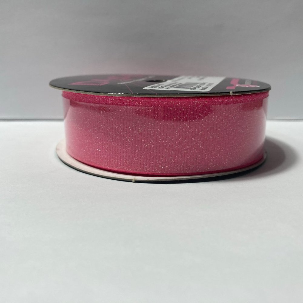 10 Rolls Pink Ribbed Glitter Ribbon 7/8" - Picture 11 of 15
